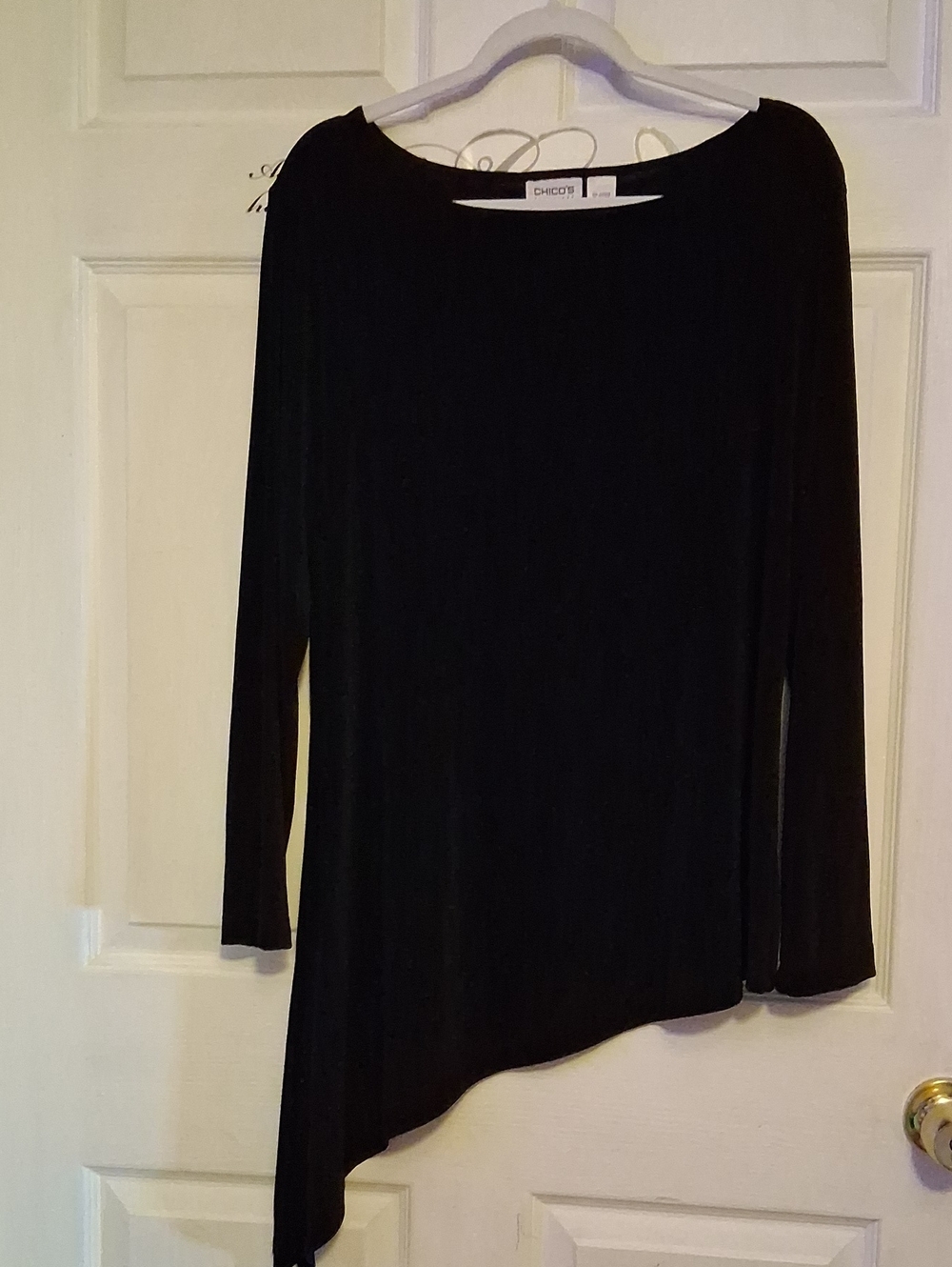 Chico's Black Long-Sleeve Asymmetric Hem Tunic